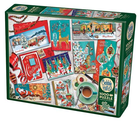 1000pc Cobble Hill puzzle - Midcentury Modern Season's Greetings image 0